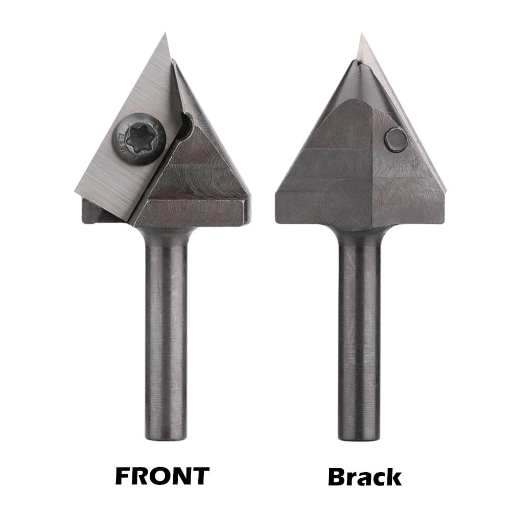 SainSmart Genmitsu 60 Degree V Groove Router Bit, 1/4" Shank 1" Cutting Diameter, CNC Milling Machine Slab Flattening Router Bit, Carbide Insert Router Planer Bit for Woodworking Carving, VRBC01A