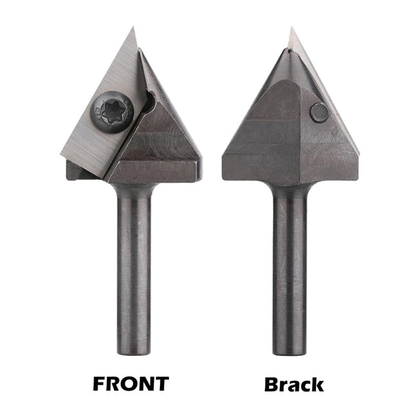 SainSmart Genmitsu 60 Degree V Groove Router Bit, 1/4" Shank 1" Cutting Diameter, CNC Milling Machine Slab Flattening Router Bit, Carbide Insert Router Planer Bit for Woodworking Carving, VRBC01A