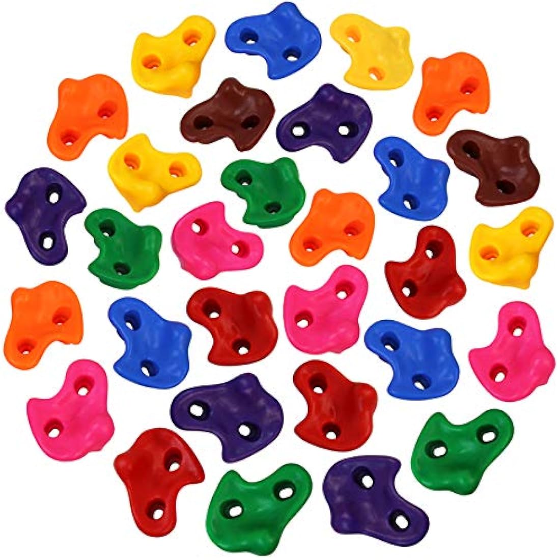 ALPIDEX Children's climbing holds, load capacity up to 200 kg, Mounting material included, different quantities multicolored - 30 pieces
