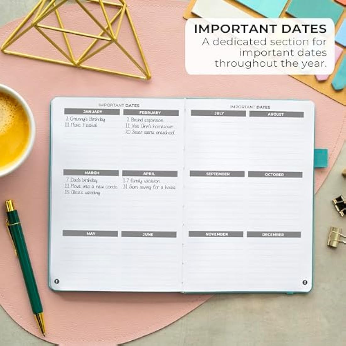 Clever Fox Address Book with alphabetic tabs - PU Leather Telephone and Address Book for Keeping Contacts Safe, Contact Organizer Journal, Medium Size (13.5 x 19cm) Hardcover, Aquamarine