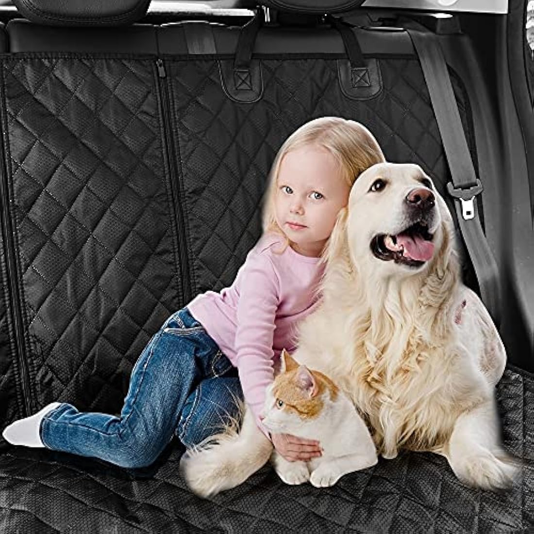 ANOSOSPECIAL Dog Car Back Seat Cover for Kids,Non Stick Fur Rear Seat Protector for Pet,Nonslip Waterproof Universal Fit Interior Backseat Covers for Auto Van SUV