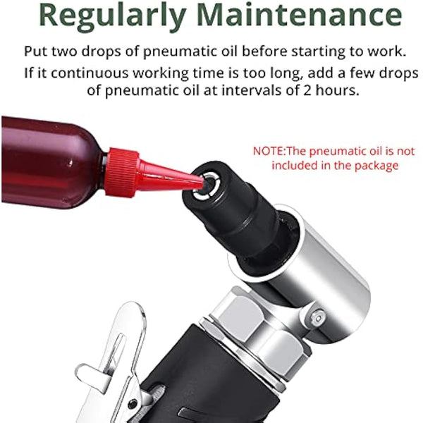 EYPINS Roloc Pneumatic Angle Grinder 1/4" 90psi (6.35 Bar) 20,000 RPM with 4 Different Discs 2 Chucks 3mm/6mm for Preparing Surfaces for Soldering, Polishing and Grinding Bodywork Lustre