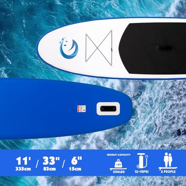 FunWater SUP Inflatable Stand Up Paddle Board Ultra-Light with Inflatable Board,ISUP Accessories,Three Fins,Adjustable Paddle, Pump,Backpack, Leash.