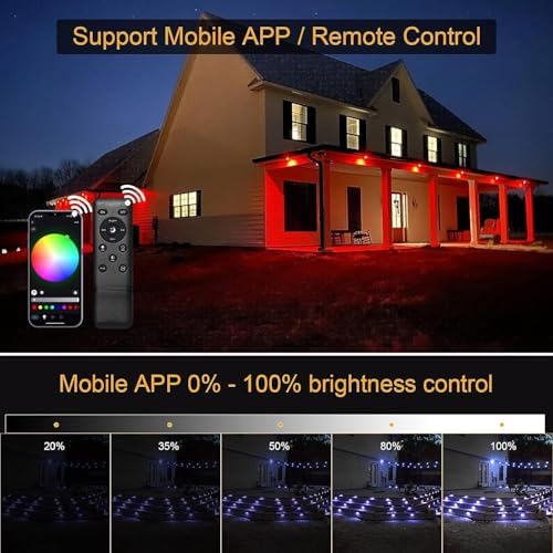 INDARUN RGB Led Decking Lights 0.5W Waterproof IP67 Ø30MM + WiFi Controller - Lighting for Terrace/Patio/Path/Wall/Garden/Decoration, 30 Packs