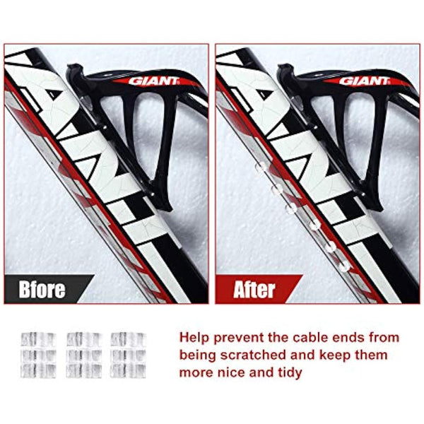 4 Pack Bike Brake Gear Shifter Cable Kit, Universal Bicycle Change Cable Bike Shift Cable and Transmission Cable, Bicycle Cycling Shifter Cable Housing Kit for Mountain Road Bike Repair, Black