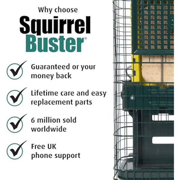 Squirrel-proof Bird Feeder for Suet Cakes - Jacobi Jayne Squirrel Buster Suet – Pigeon Proof Metal Bird Suet Feeder for Wild Birds – Easy Clean Hanging Suet Bird Feeder for Garden Birds