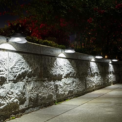 AVEKI Solar Fence Gutter Lights, 9 LED Solar Powered Garden Outdoor Lights Waterproof Security Lamp for Outdoor Garden Fence Wall Lobby Pathway (Black 6p)