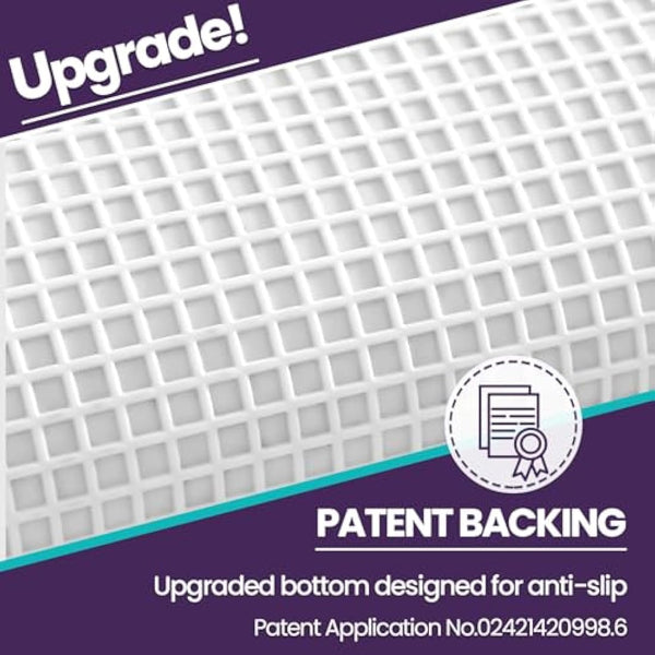 DEXI Bath Mat 61 x 92 cm, Non-Slip Absorbent Bathroom Mats, Machine Washable, Soft and Thick Microfibre Shower Rug, White