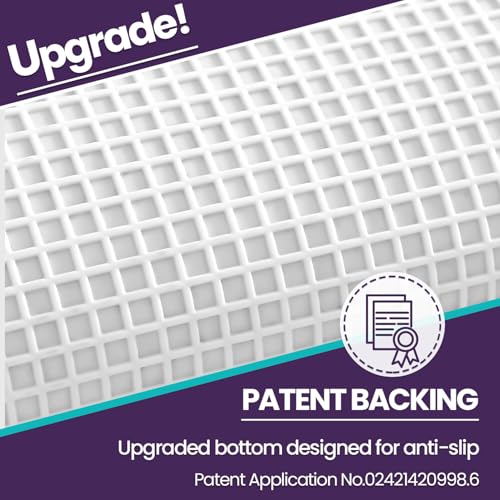 DEXI Bath Mat 61 x 110 cm, Non-Slip Absorbent Bathroom Mats, Machine Washable, Soft and Thick Microfibre Shower Rug, White