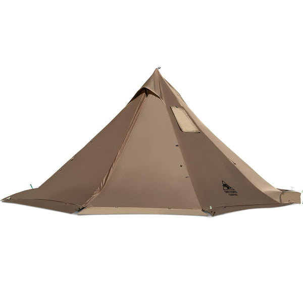 OneTigris Smokey HUT Hot Tent with Stove Jack, Ultralight 4 Season Tipi Tent with Snow Skirt & Detachable Floor for Camping, Hiking, Bushcraft, Backpacking