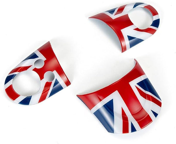 ABS Plastic Steering Wheel Decoration Trim Shell Sticker for Mini Cooper R55 Clubman R56 HatchBack R57 Convertible R58 Coupe R59 Roadster R60 Countryman R61 Paceman 2006~2016 B (Union Jack Gray)