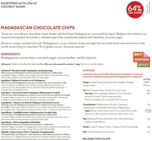 Nibble Simply 1kg Divinely Dark Madagascan Chocolate Chips, 81% Cocoa Mass - Single Origin - Vegan - No Refined Sugar