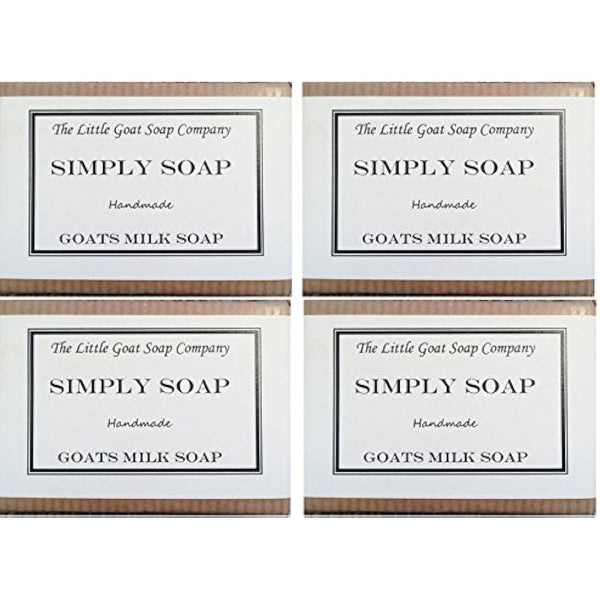 4 x Simply Goats Milk Soap. Unscented 100g. Sensitive Skin. Eczema, Psoriasis, Dermatitis. Dry Skin
