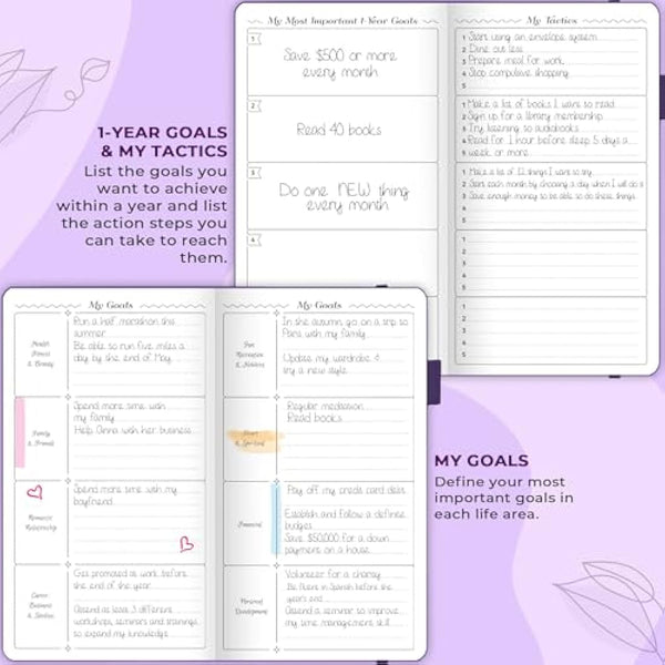 GoGirl Planner and Organizer for Women – Pocket Weekly Planner, Goals Journal & Agenda for Time Management & Productivity. Undated (Purple)