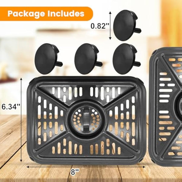 GWYXC Air Fryer Grill Pan for Ninja Foodi AF400UK 9.5L 6 in 1 AF500UK 10.4L 7 in 1 DualZone 2 Drawers Air Fryer, Replacement Air Fryer Crisper Plate Grill Plate Tray Accessories, Dishwasher Safe