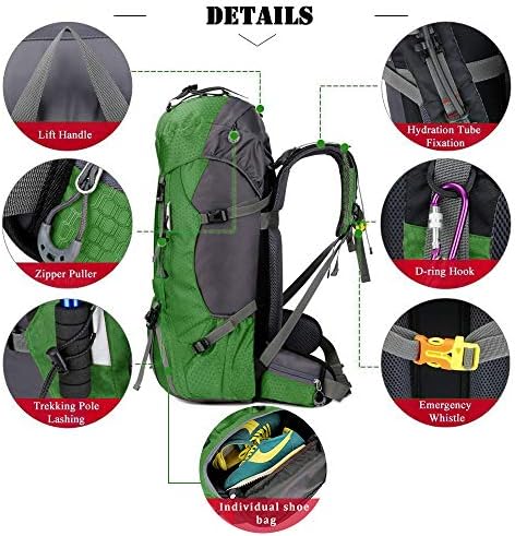 60L Waterproof Ultra Lightweight Packable Climbing Fishing Traveling Backpack Hiking Daypack,Backpack,Handy Foldable Camping Outdoor Backpack Bag with a Rain Cover