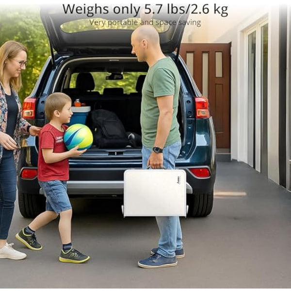 Anbte Folding Camping Table with Storage Net, 3 Adjustable Heights Aluminum Small Folding Table, Waterproof Lightweight Foldable Stored for Outdoor Indoor Picnic Beach Backyard, 60cm x 40cm, Silver