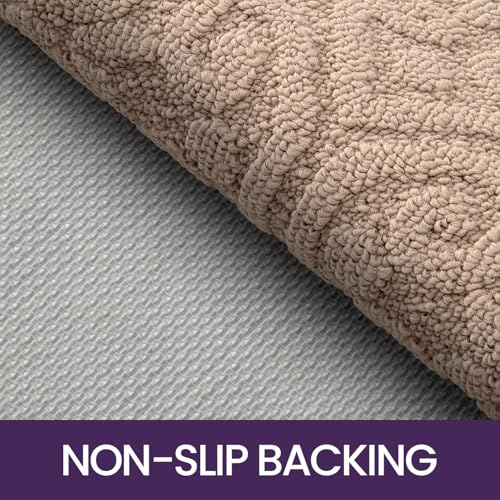 DEXI Door Mats Indoor 92 x 152 cm, Dirt Trapper Doormat with Non Slip Rubber Backing, Thin Washable Front Entrance Mat for Inside, Patio, Porch, Beige