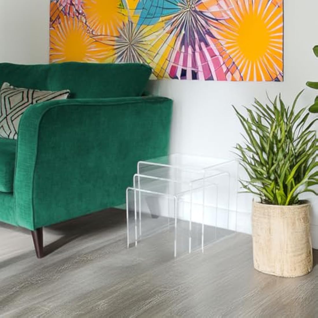 Acrylic Perspex Plastic Nest of Tables Living Room Table Hygienic Easy Clean