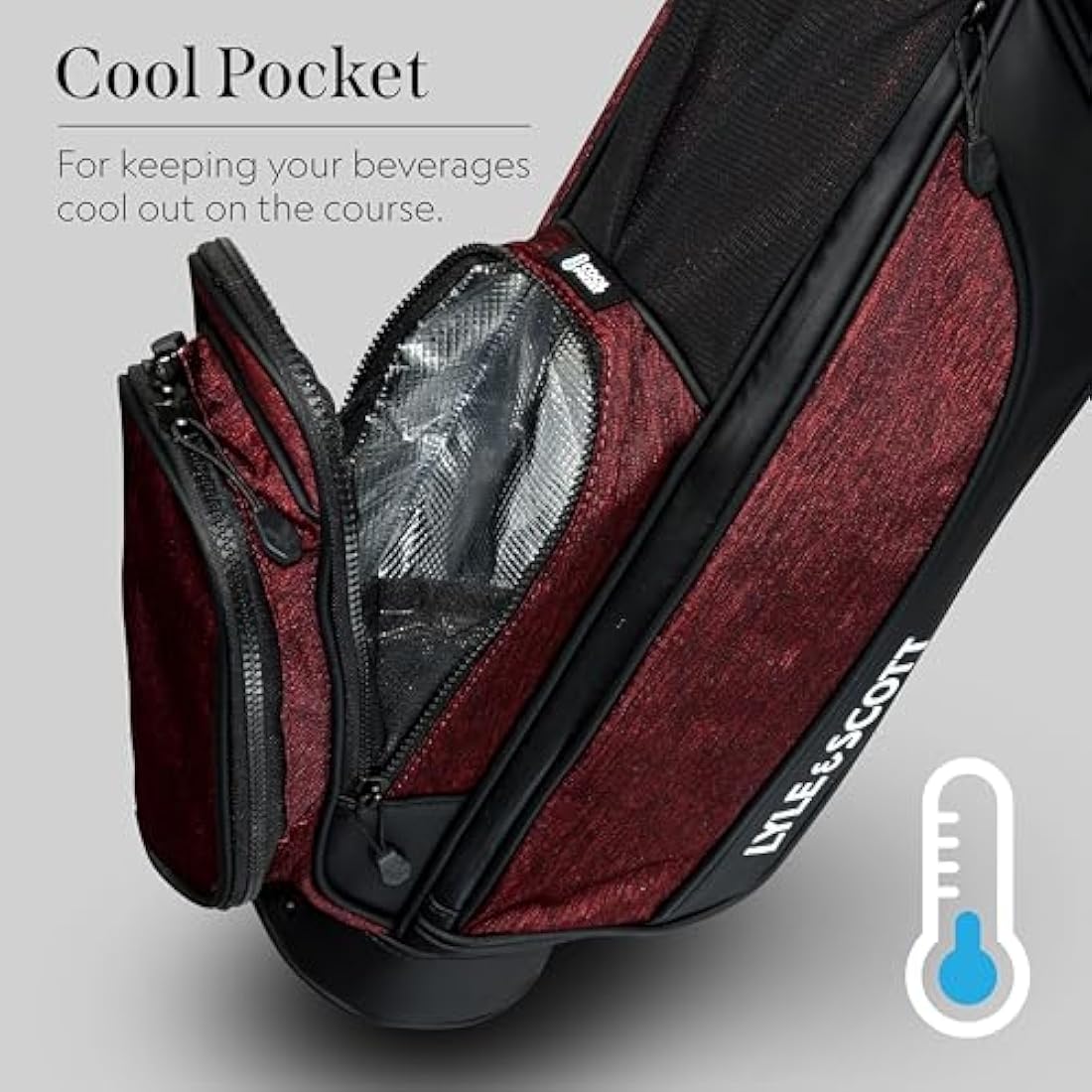 Lyle and Scott Gleneagle Golf Bag - Lightweight Golf Bags for Men with 3 Way Full Length Divider, Insulated Cool Pocket, Durable Handle, Retractable Stand, Padded Strap - Golf Stand Bag