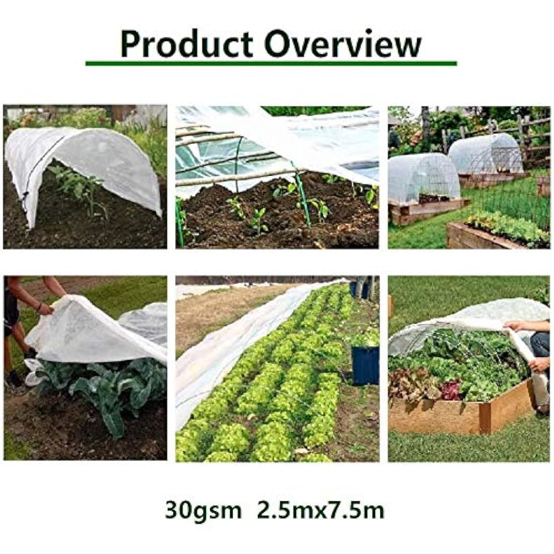 KAHEIGN 2 x 10M Plant Frost Protection Fleece, 30gsm Garden Fleece Plant Antifreeze Cloth Winter Plant Protection Fabric, Cover From Birds and Insects