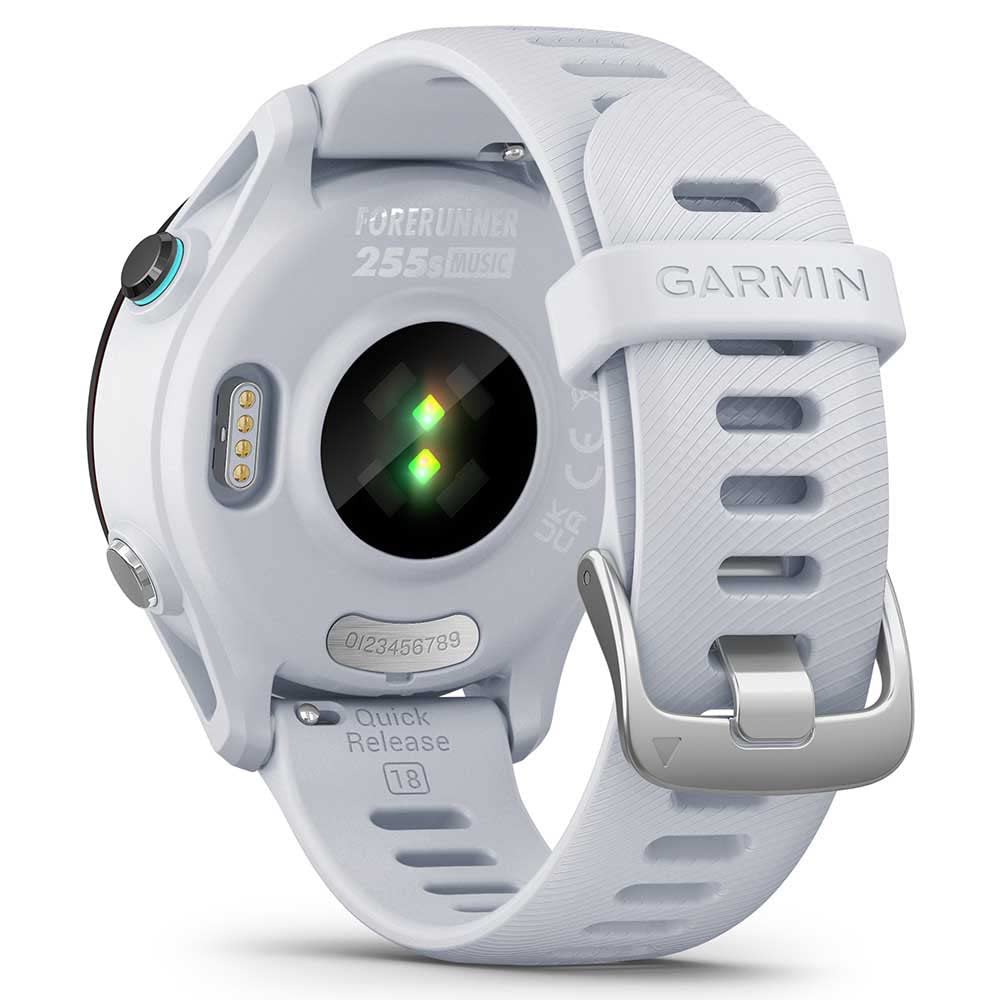 Garmin Forerunner 255 Music GPS 46mm Running Smartwatch, Lightweight, Music Storage, Advanced Training & Insights, Safety & Tracking Features, up to 14 days Battery Life, Whitestone