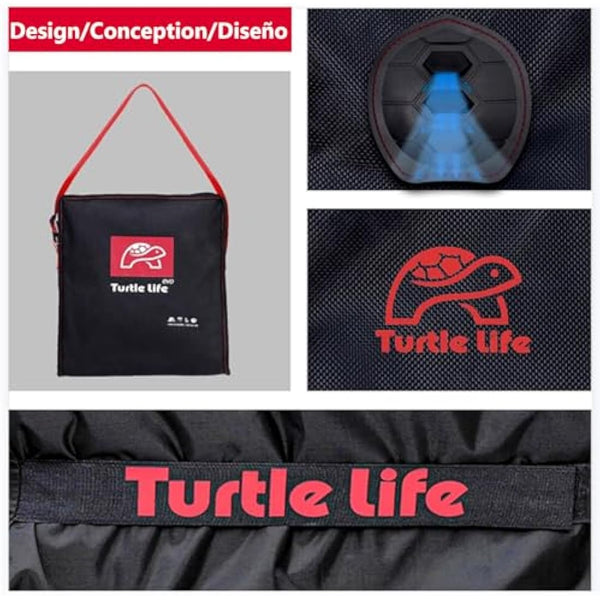 Turtle Life BBQ Grill Cover, 58 Inch Heavy Duty Waterproof 3-4 Burner Barbecue Gas Grill Covers for Weber Spirit Char-Broil Performance and Signature, No Fading Within 2 Years, Black 147x66x119cm