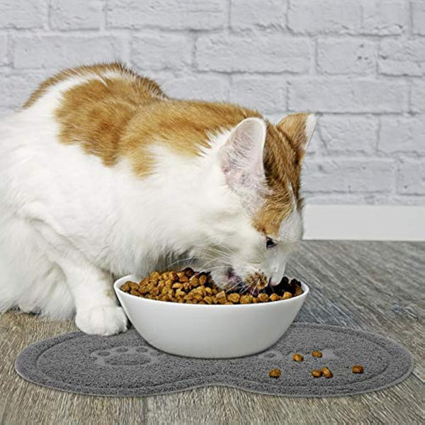 SunAter Silicone Pet Feeding Mat, Feeding Bowl Mat Waterproof Non-slip Pet Food PVC Mat for Cats and Dogs