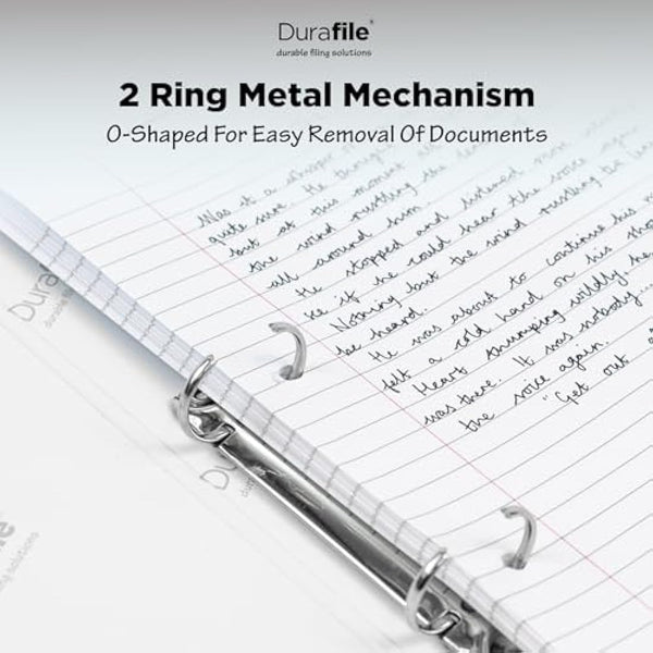 Durafile Ring Binder A4 Files, Black, Pack of 10 Folders, Heavy Duty Board Construction Folders for Paperwork Ring Binder, Ideal Folder Organiser for School, Home & The Office