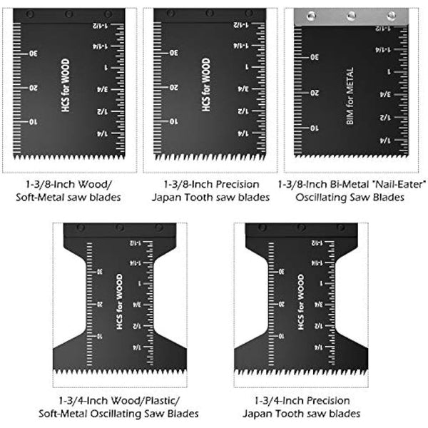 60pcs Oscillating Saw Blades Wood Metal Cutting Universal Quick Release Multitool Accessories for Bosch Craftsman DeWalt Dremel Fein Ridgid Tch