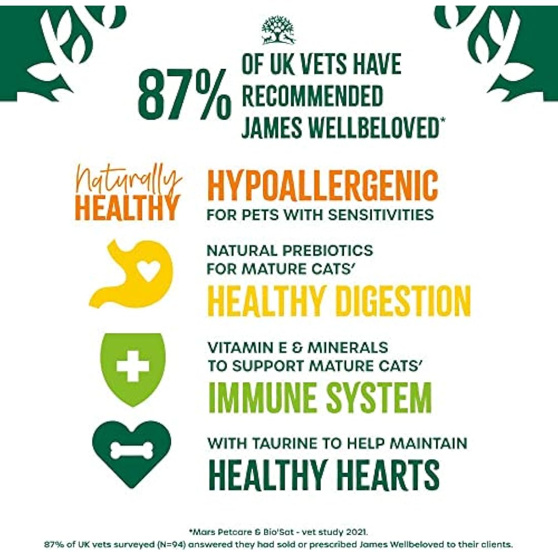 James Wellbeloved Senior Fish 4 kg Bag, Hypoallergenic Dry Cat Food