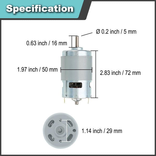 2 Pcs 545 Micro Motor DC 3.7-7.4 V 23500 RPM Long Shaft High Torque Gear RC Power Wheel Mini/Small Motor with Spring Wire, for RC Toy Car/Robot/Mini Fan/Electric Drill/UAV/DIY/Test