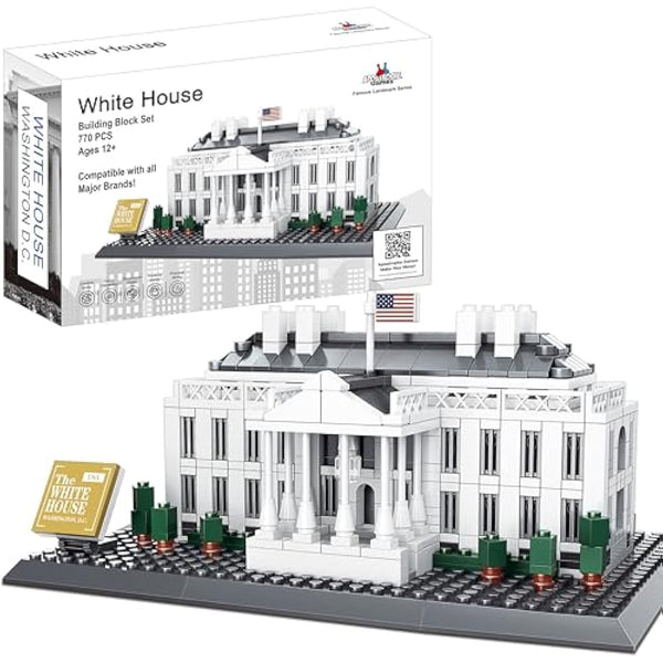 APOSTROPHE Games White House Building Block Set (770 Pieces) Washington D.C. White House Famous Landmark Series Model for Kids and Adults