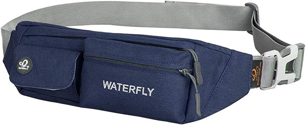 Waterfly Waist Bag Pack Slim Water Resistant Fanny Pack Travel Bum Bag Running Belt for Traveling Cycling Hiking Camping