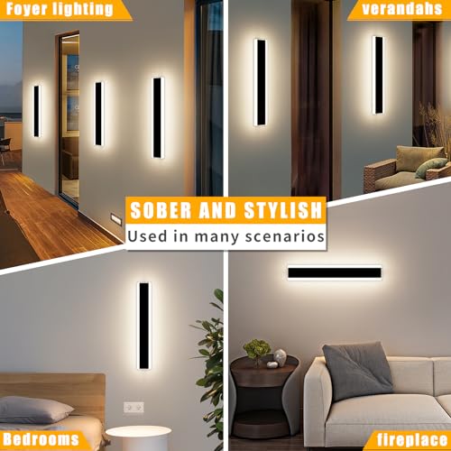 Mikeru 6500k Cool White Outdoor Wall Light, 150cm Modern Porch Wall Light, LED Vertical Long Acrylic Garden Fixture, IP65 Waterproof for Balcony, Living Room, Garage, Patio