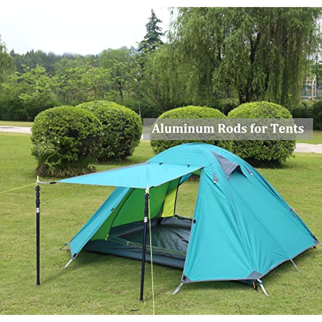 HIKEMAN Tent Poles Camping Poles for Tarp Awning Canopy Porch Sun Sails Tarpaulin Headroom Aluminium Adjustable Telescoping 90-230cm