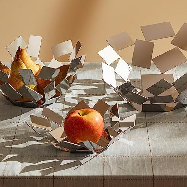 Alessi La Stanza Dello Scirocco Fruit Holder in 18/10 Stainless Steel Mirror Polished,27.3 x 12.7 x 27.3 cm, Silver