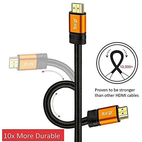 IBRA 2.1 HDMI Cable 8K, 1m Ultra HD Lead High-Speed Cord 48Gbps | Supports 8K@60HZ 4K@120HZ 4320p Compatible with Fire TV 3D Support Ethernet Function 8K UHD 3D-Xbox PlayStation PS3 PS4 PC-Orange