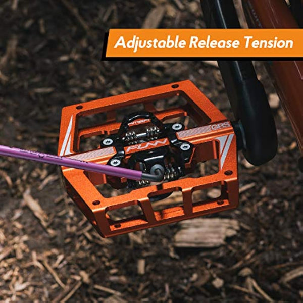 Funn Mamba MTB Clipless Pedals, Single Sided Clip Mountain Bike Pedals, Compatible with SPD Cleats, 9/16-Inch CrMo Axle Bicycle Pedals for MTB/BMX/Gravel Cycling