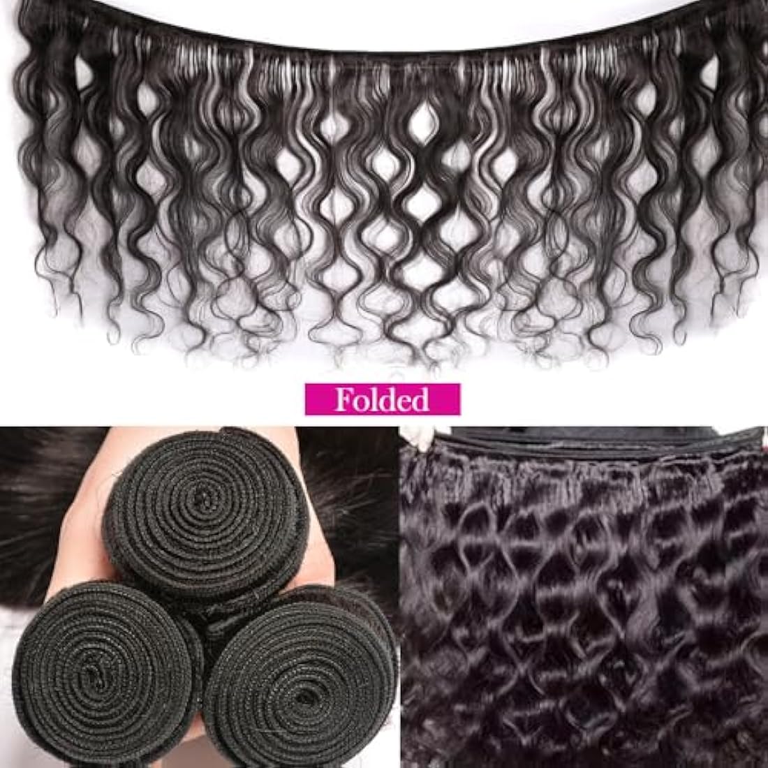 Body Wave Bundles Human Hair Bundles 12A Grade 100% Unprocessed Brazilian Virgin Hair Bundles Body Weave Wavy Bundles Deals Quick Weave Hair Extension (20 22 24)