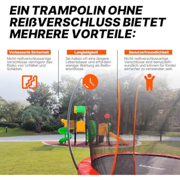LeJump Trampoline 7.7FT 10FT/235cm 305cm Recreational Big Trampoline with Enclosure Net and Ladder, ASTM Approved Outdoor Bounce Jump for Kids