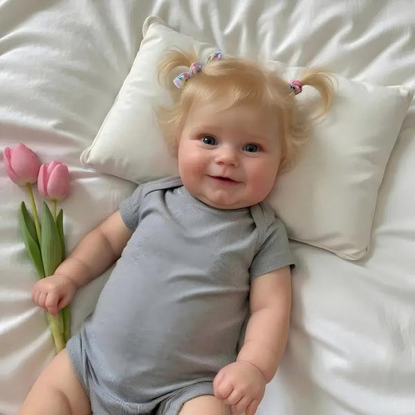 iCradle Reborn Baby Dolls 20 inch 50cm Blonde Hair Reborn Baby Doll Toddler Lifelike Real Soft Touch Maddie Handmade Doll