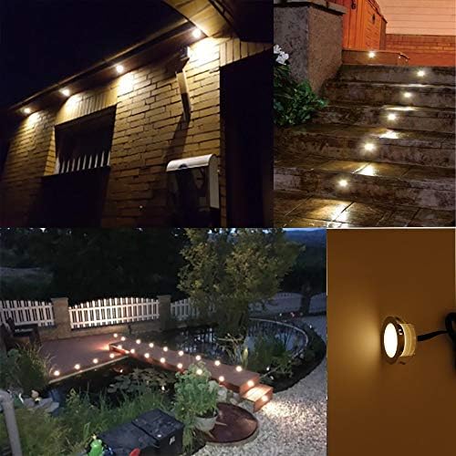 INDARUN Warm White Led Decking Lights Waterproof IP67 0.6W Ø31MM - Lighting for Terrace/Patio/Path/Wall/Garden/Decoration, 10 Packs