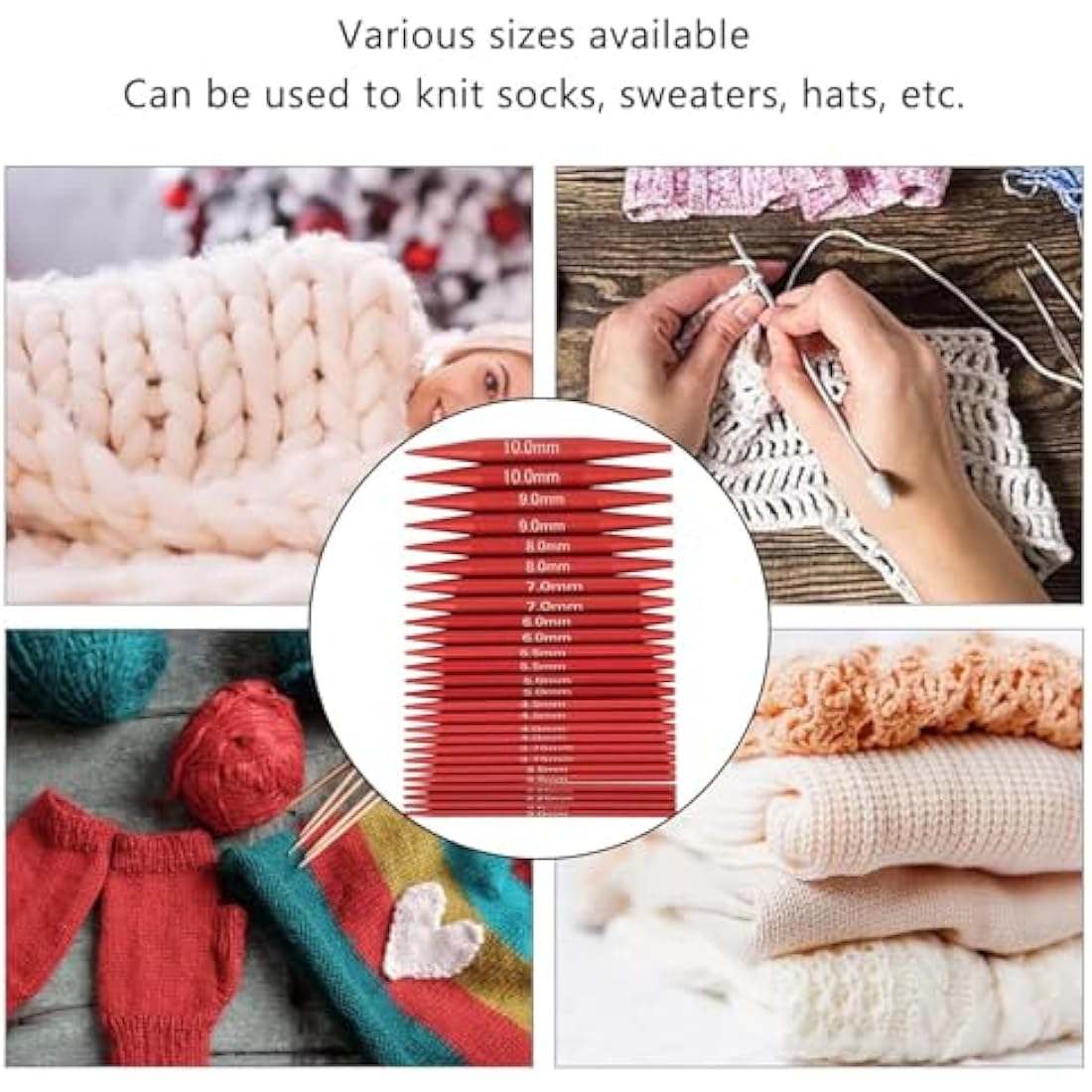 Aluminum Circular Knitting Needles Set, 13 Size Interchangeable Crochet Needles, 40cm/60cm/80cm/100cm Detachable Knitting Needles Kit with Storage Case for Smooth Knitting & Versatile Projects