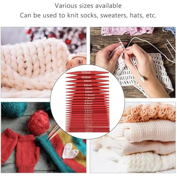 Aluminum Circular Knitting Needles Set, 13 Size Interchangeable Crochet Needles, 40cm/60cm/80cm/100cm Detachable Knitting Needles Kit with Storage Case for Smooth Knitting & Versatile Projects