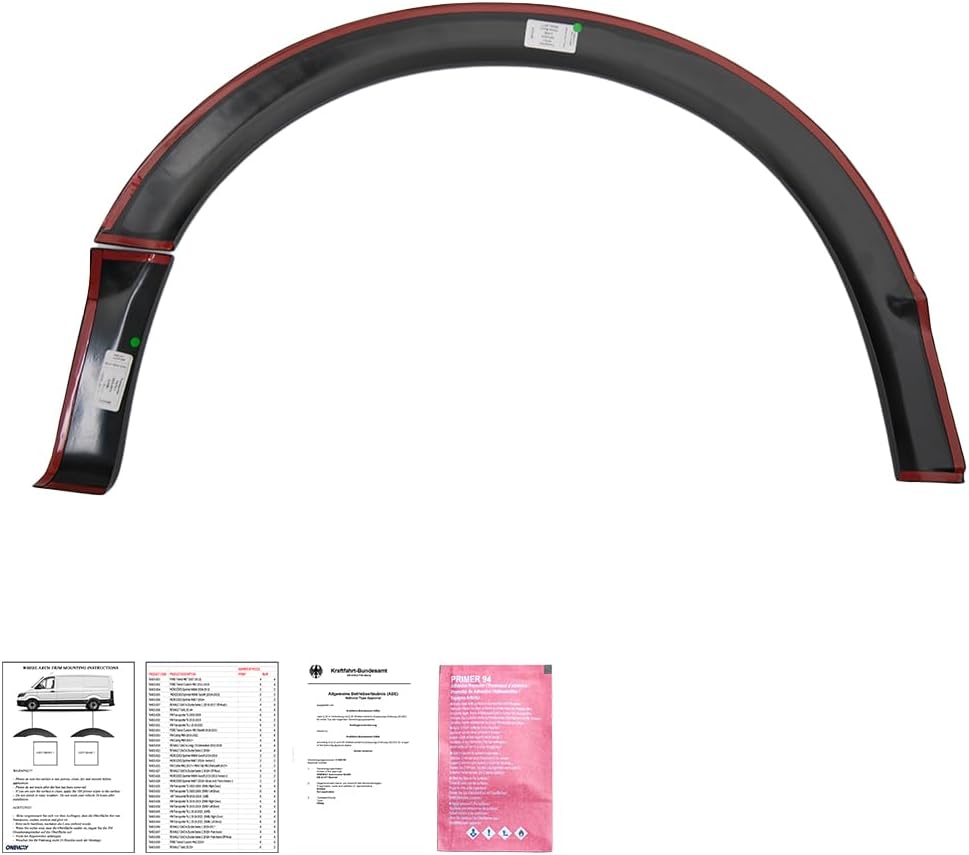 Oneway Set Wheel Arch Trims compatible with Volkswagen Transporter T5/T5.1 2003-2015 (Long wheel base) - Gloss black