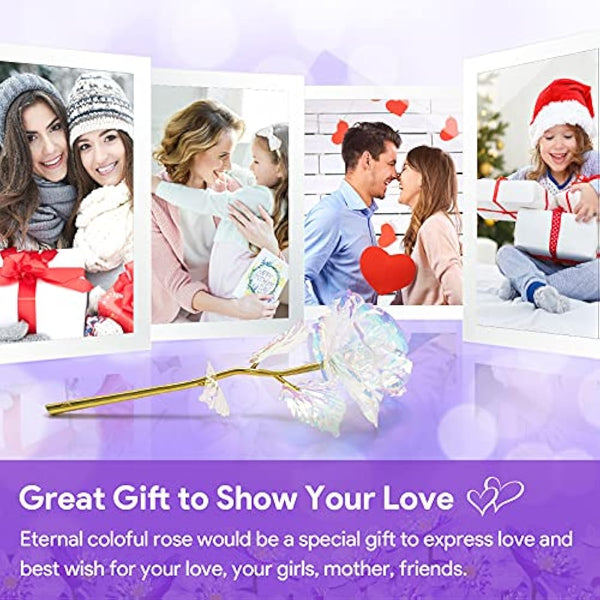 24k Golden Rose Birthday Gifts for Mother Women Her Girlfriend Wife, Galaxy Rose Flower Gifts for Mothers Day Christmas Women's Day Valentines Day Anniversary