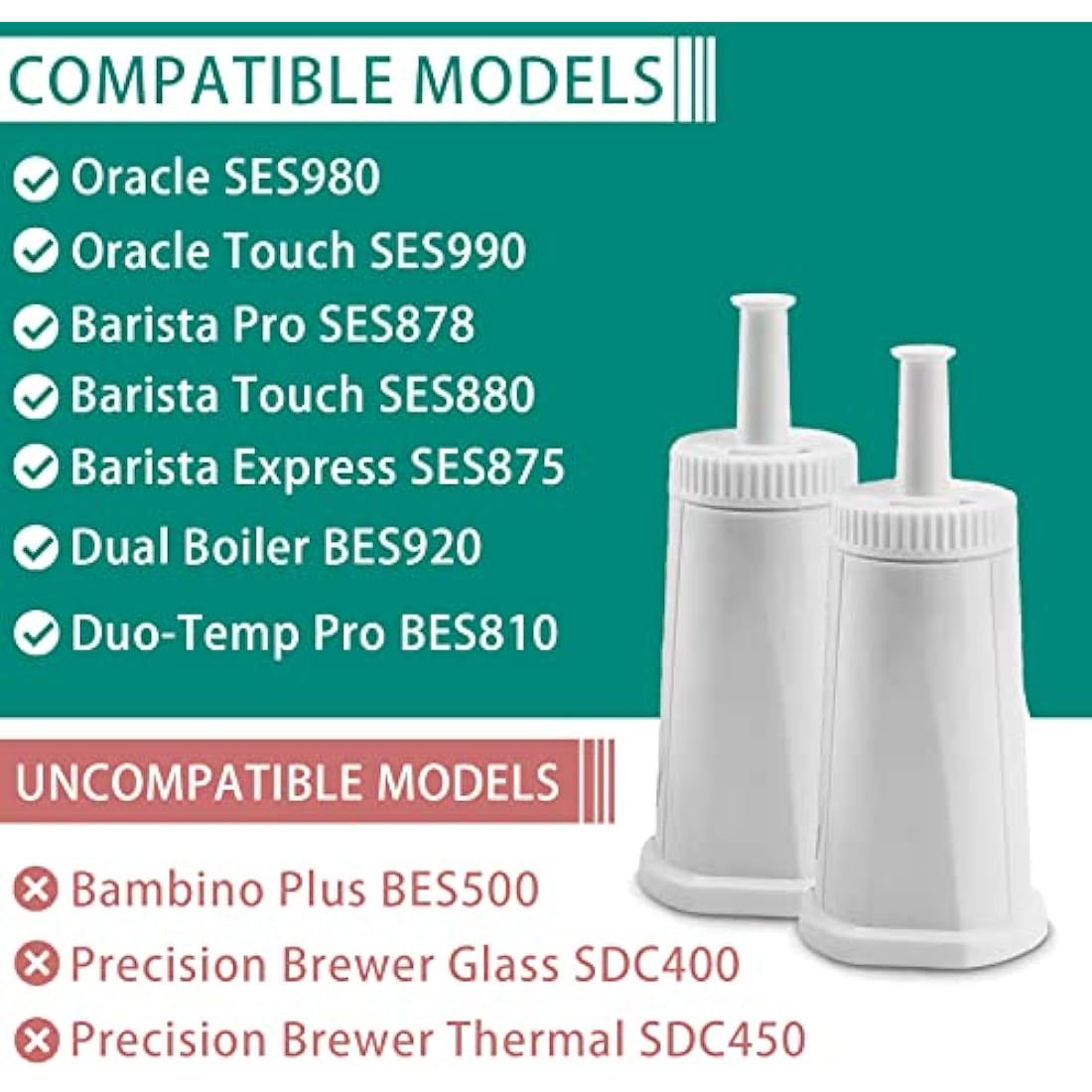 8Pack Water Filters for Sage Coffee Machine Models SES 990/980/500/878/875/880/920/810,Appliances BES008 Softener for Sage Water Filter for sage Barista Express Water Filters for sage Barista pro