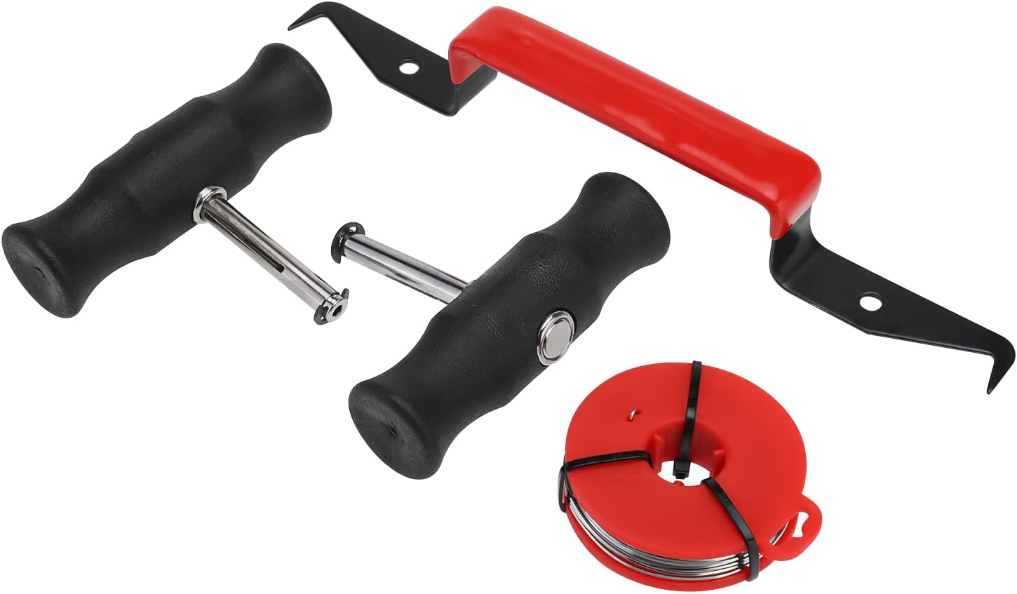 BOOMSTART 7Pcs Windscreen Removal Tool Kit, Professional Car Windshield Dismantle Tools, Universal Automotive Window Windscreen Glass Disassembly Tools Cutting Wire