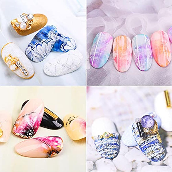 6-Piece Nail Art Tips Builder Brush - UV Gel & Acrylic Nail Brush for Salon & DIY